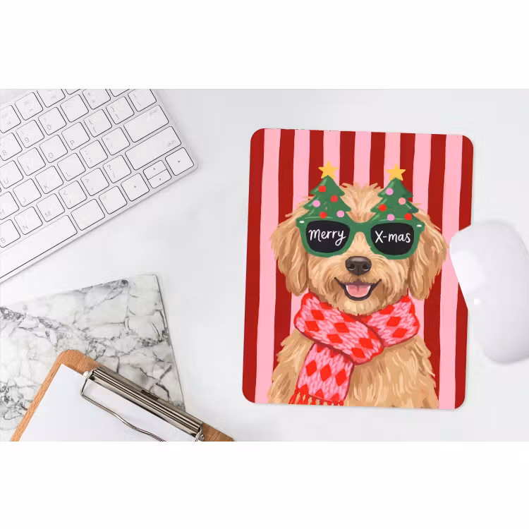 Mauspad - Hund – Weihnachten – Rot — 4