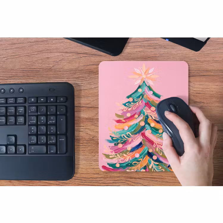 Mauspad - Weihnachtsbaum – Abstrakt – Bunt — 3