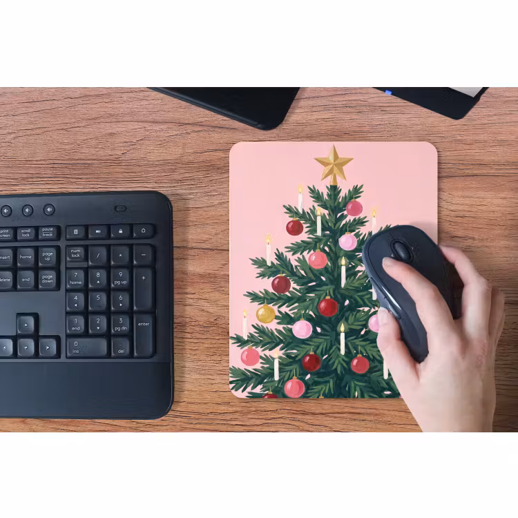 Mauspad - Weihnachtsbaum – Weihnachten – Rosa — 3