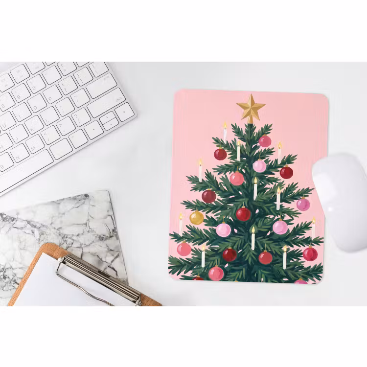 Mauspad - Weihnachtsbaum – Weihnachten – Rosa — 4
