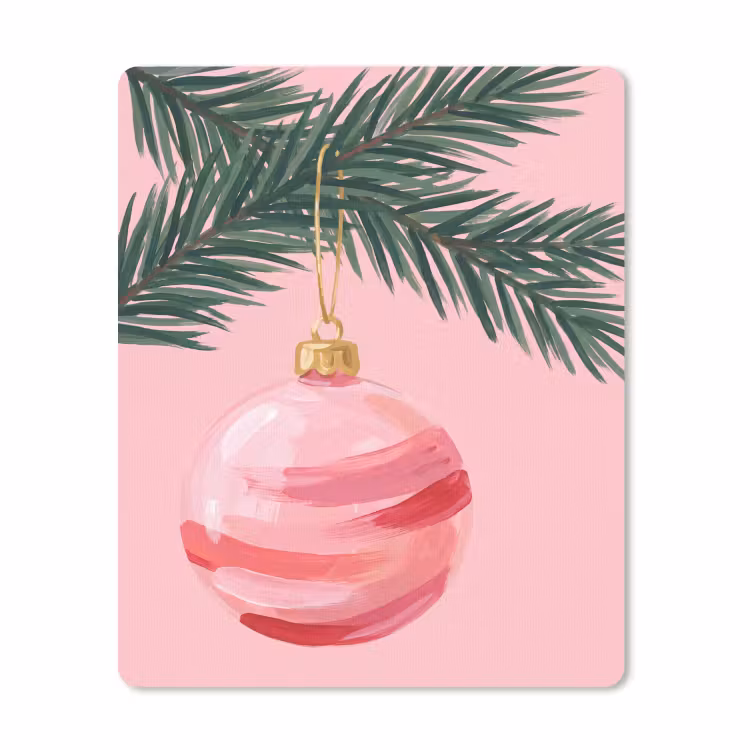 Mauspad - Weihnachtskugel – Rosa – Weihnachten — 1