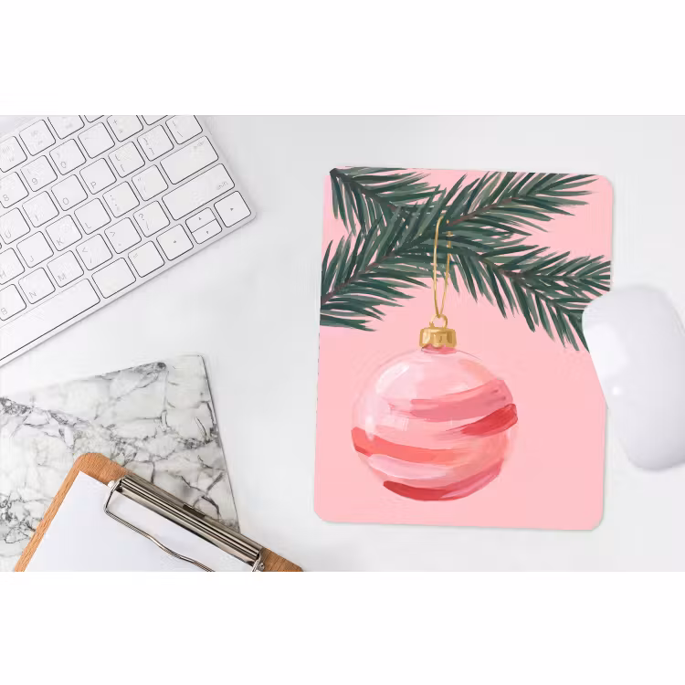 Mauspad - Weihnachtskugel – Rosa – Weihnachten — 4