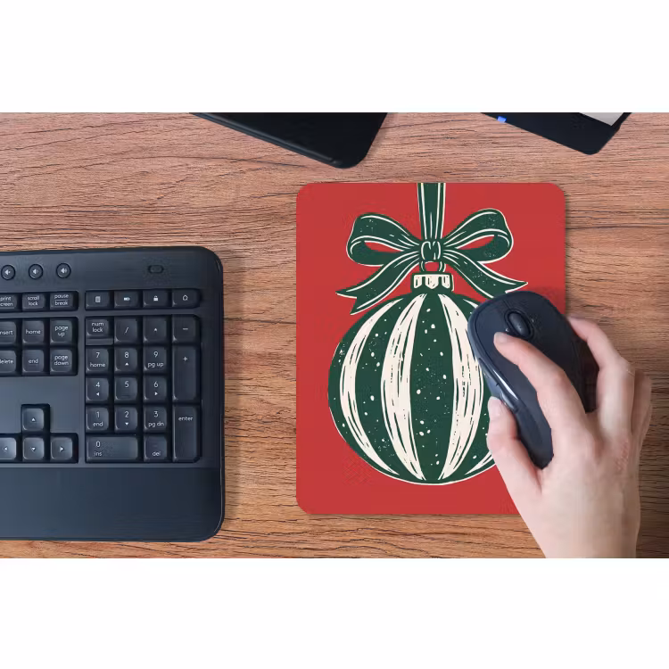 Mauspad - Weihnachtskugel – Weihnachten – Rot — 3