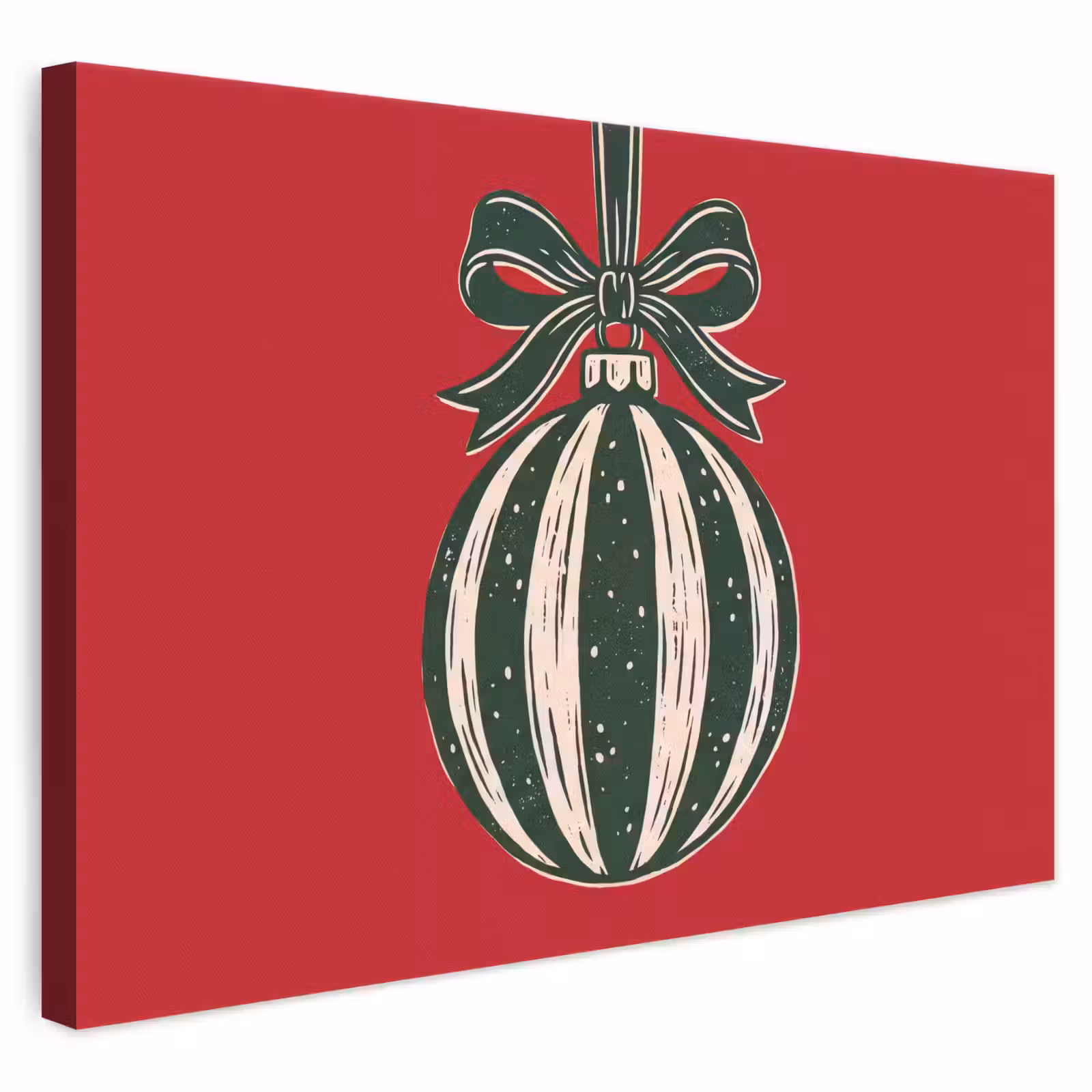 Leinwandbild - Weihnachtskugel – Weihnachten – Rot — 1