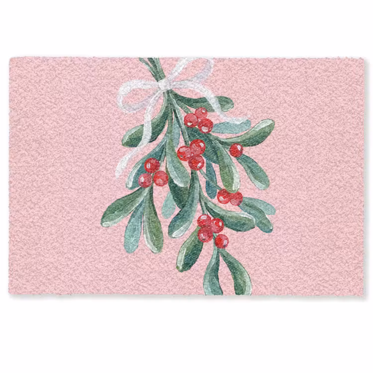 Fußmatte - Pflanze – Weihnachten – Rosa — 1