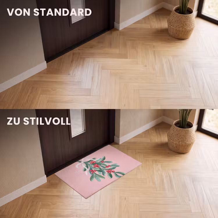 Fußmatte - Pflanze – Weihnachten – Rosa — 3