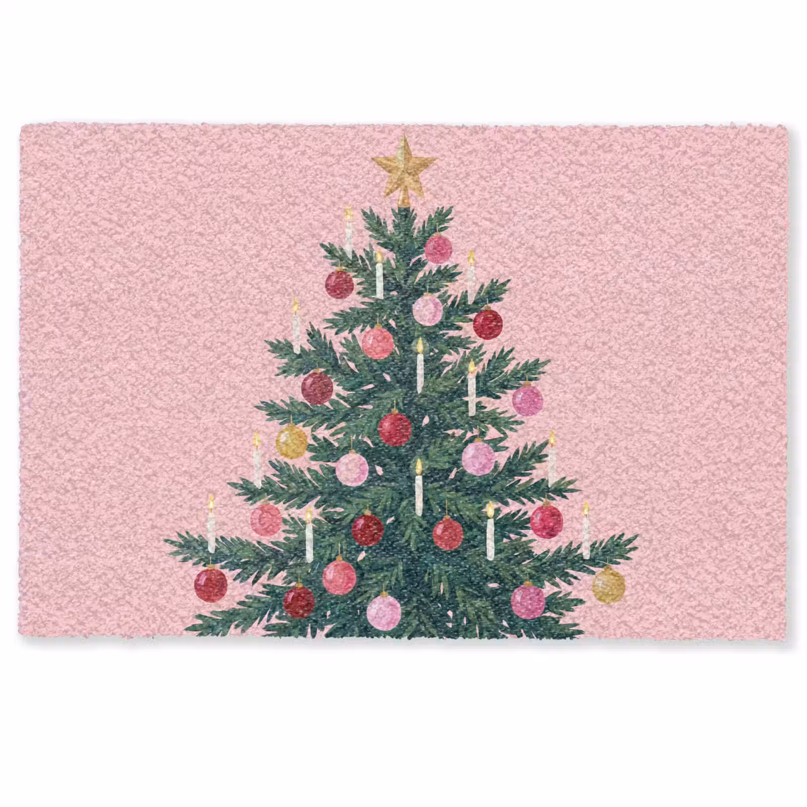 Fußmatte - Weihnachtsbaum – Weihnachten – Rosa — 1