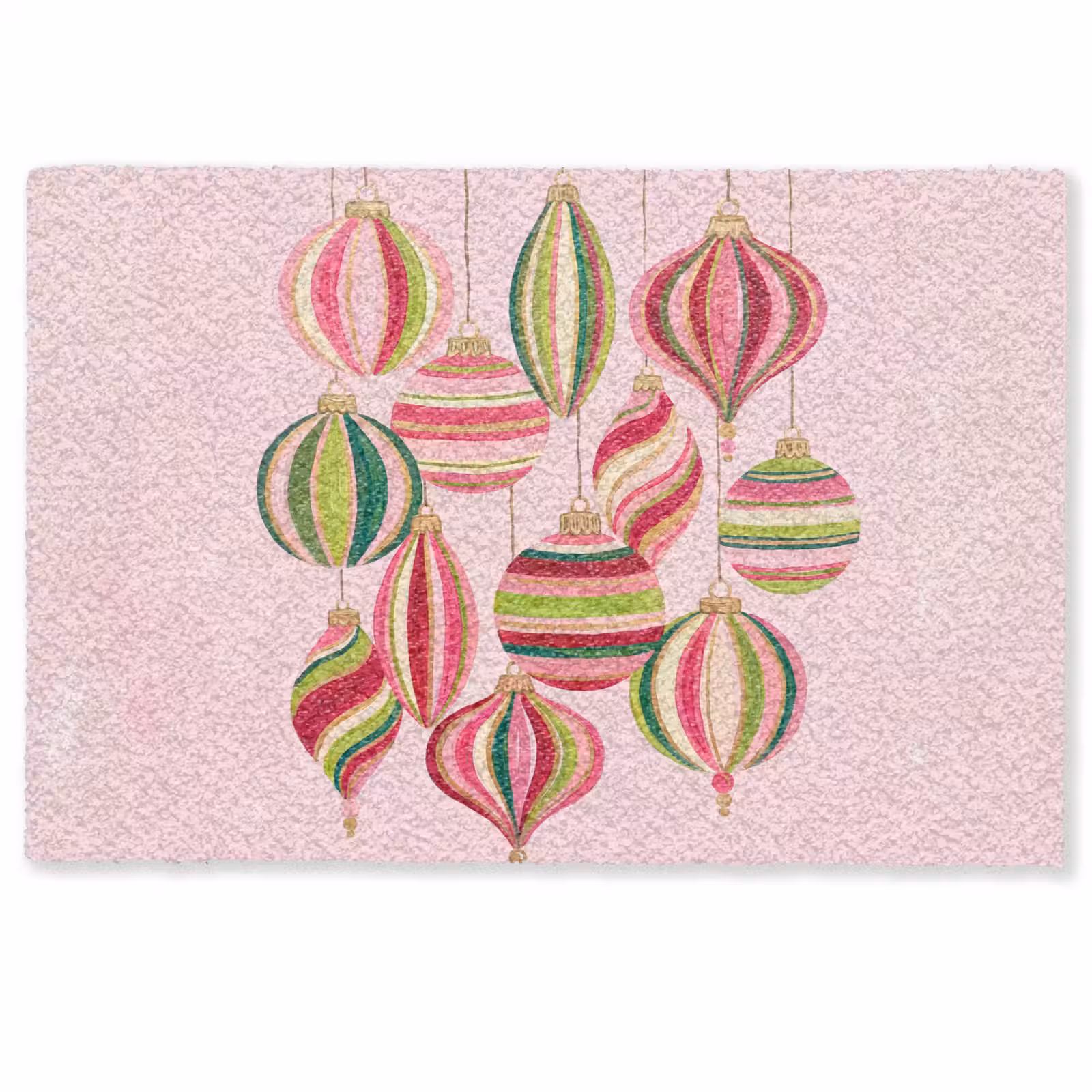 Fußmatte - Weihnachtsdekoration – Gestreift – Rosa — 1