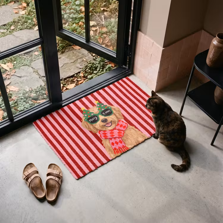 Fußmatte - Hund – Weihnachten – Rot — 2