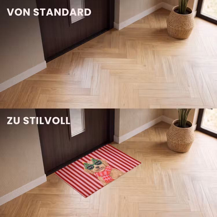 Fußmatte - Hund – Weihnachten – Rot — 3