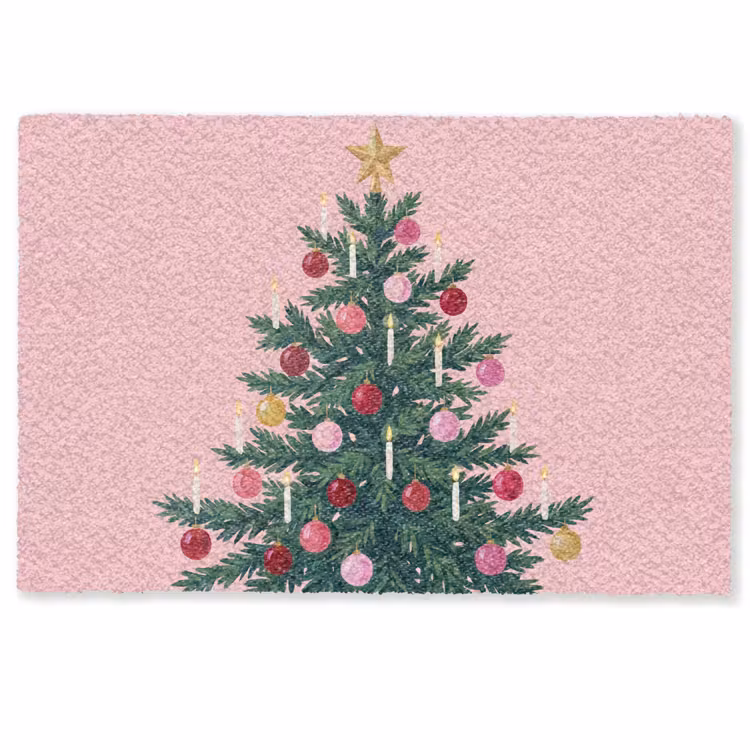 Fußmatte - Weihnachtsbaum – Weihnachten – Rosa — 1