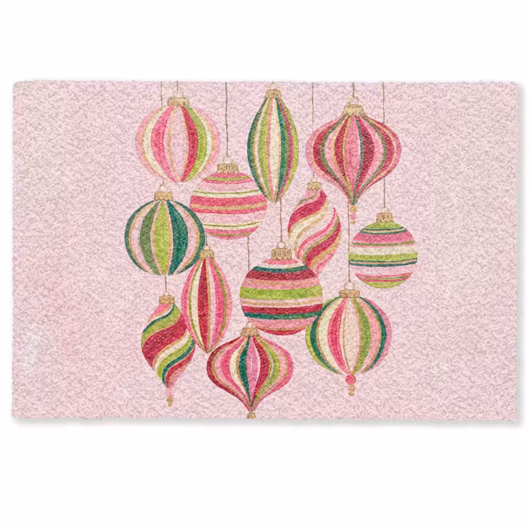 Fußmatte - Weihnachtsdekoration – Gestreift – Rosa — 1