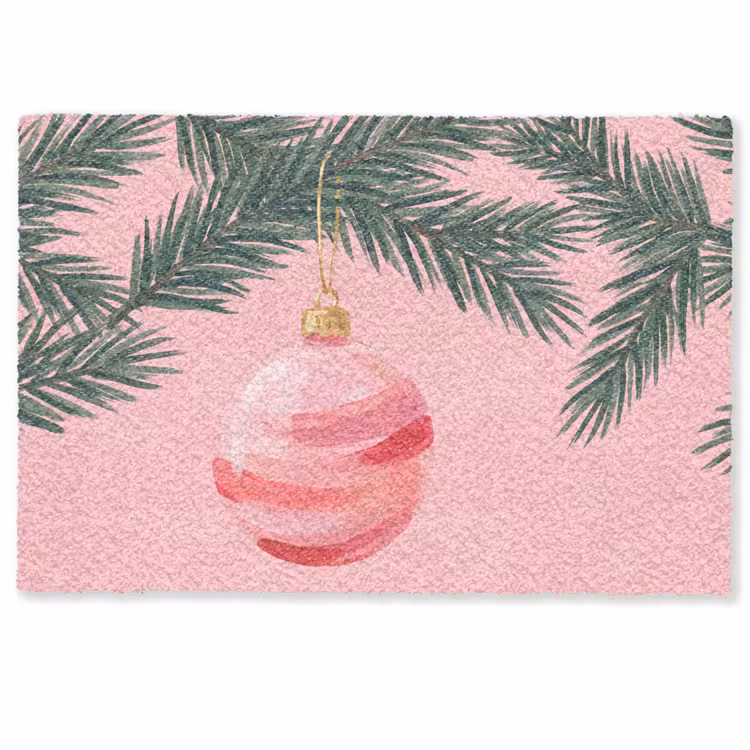 Fußmatte - Weihnachtskugel – Rosa – Weihnachten — 1