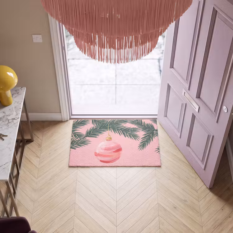 Fußmatte - Weihnachtskugel – Rosa – Weihnachten — 4