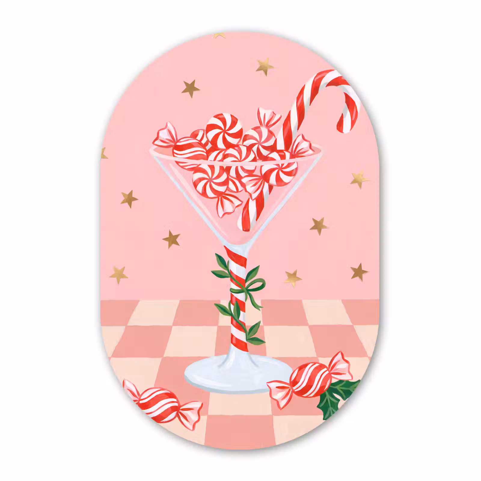 Forexbild Oval - Süßigkeiten – Glas – Rosa — 1