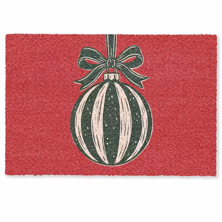 Fußmatte - Weihnachtskugel – Weihnachten – Rot — 1