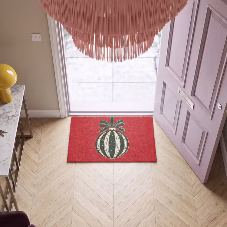 Fußmatte - Weihnachtskugel – Weihnachten – Rot — 4