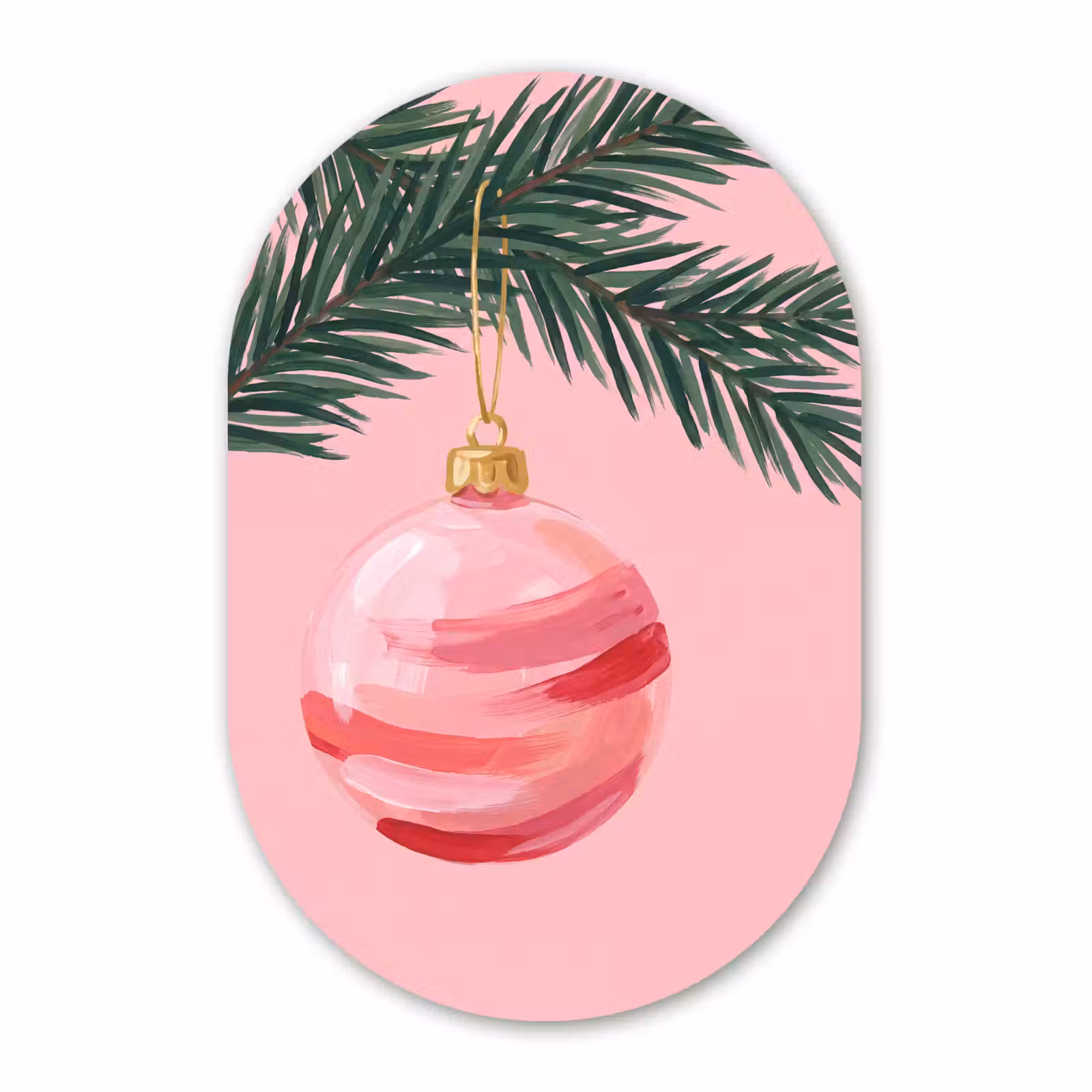 Forexbild Oval - Weihnachtskugel – Rosa – Weihnachten — 1