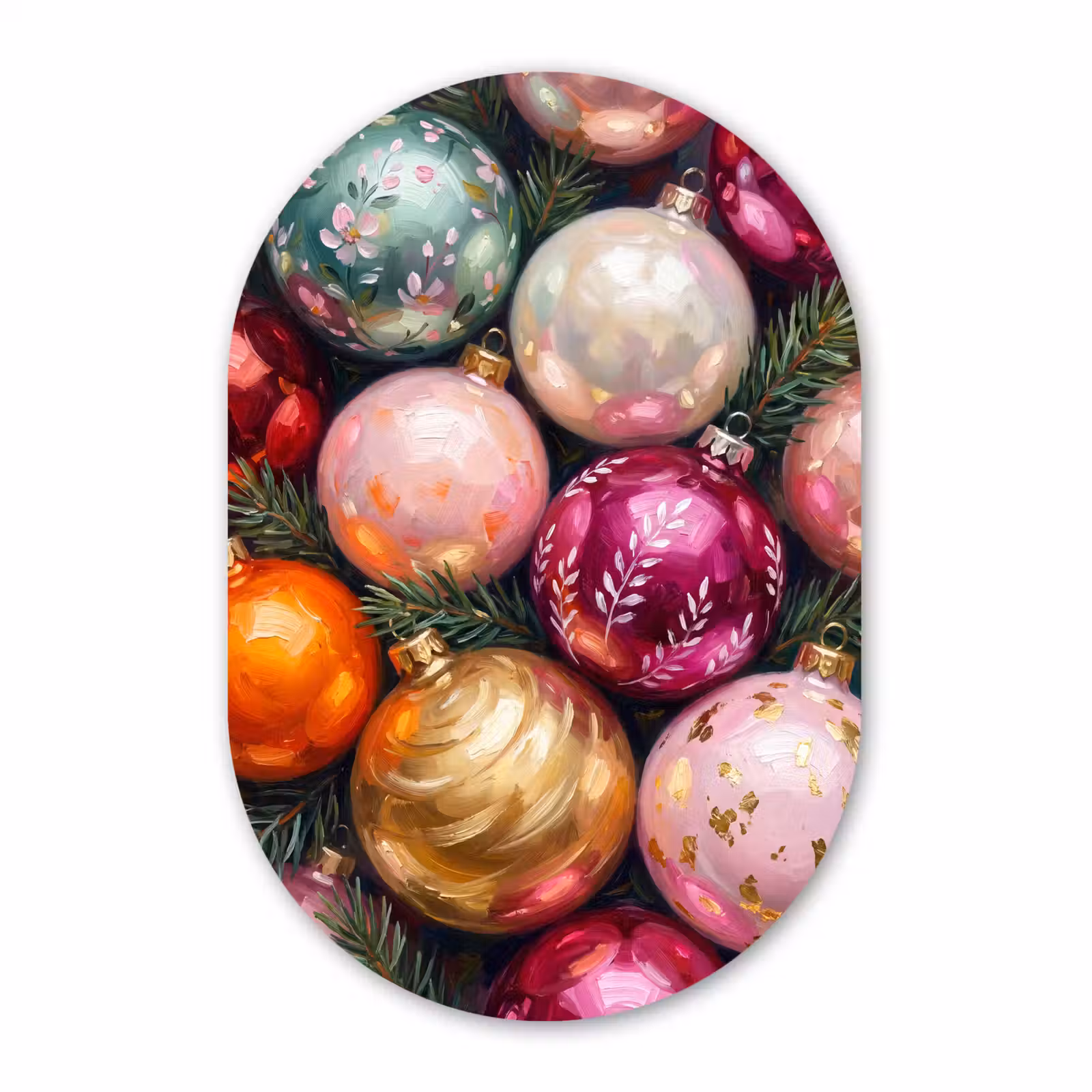 Forexbild Oval - Weihnachtskugeln – Bunt – Festlich — 1
