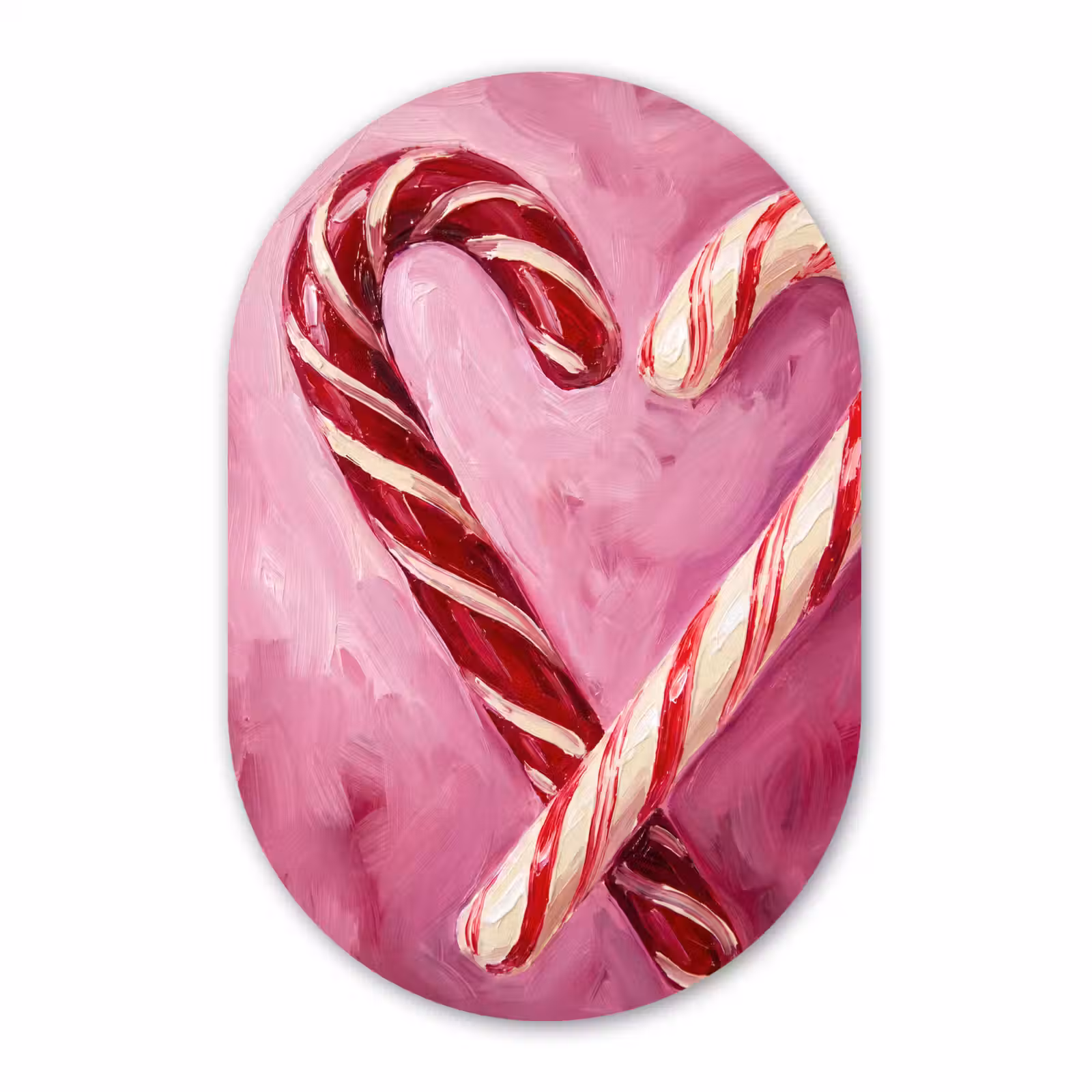 Glasbild Oval - Süßigkeiten – Herz – Rosa — 1