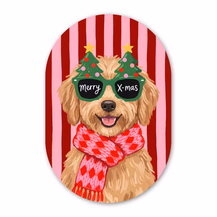 Forexbild Oval - Hund – Weihnachten – Rot — 1