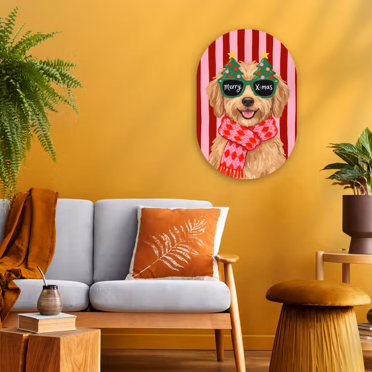 Forexbild Oval - Hund – Weihnachten – Rot — 2