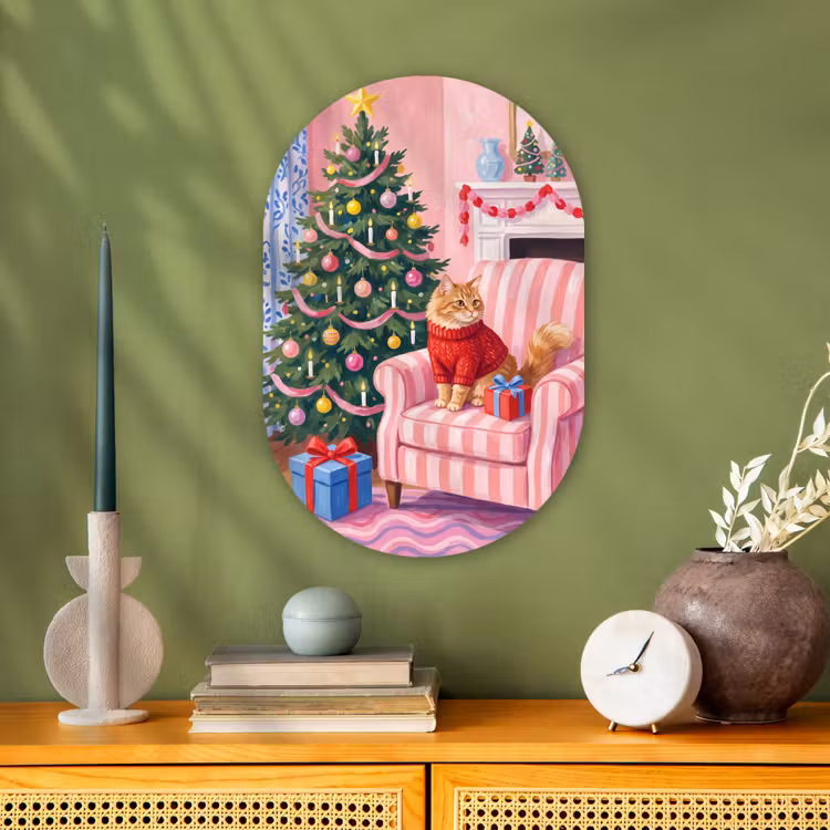 Forexbild Oval - Katze – Weihnachten – Inneneinrichtung — 3