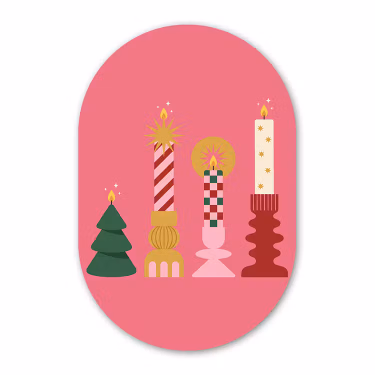 Forexbild Oval - Kerzen – Party – Rosa — 1