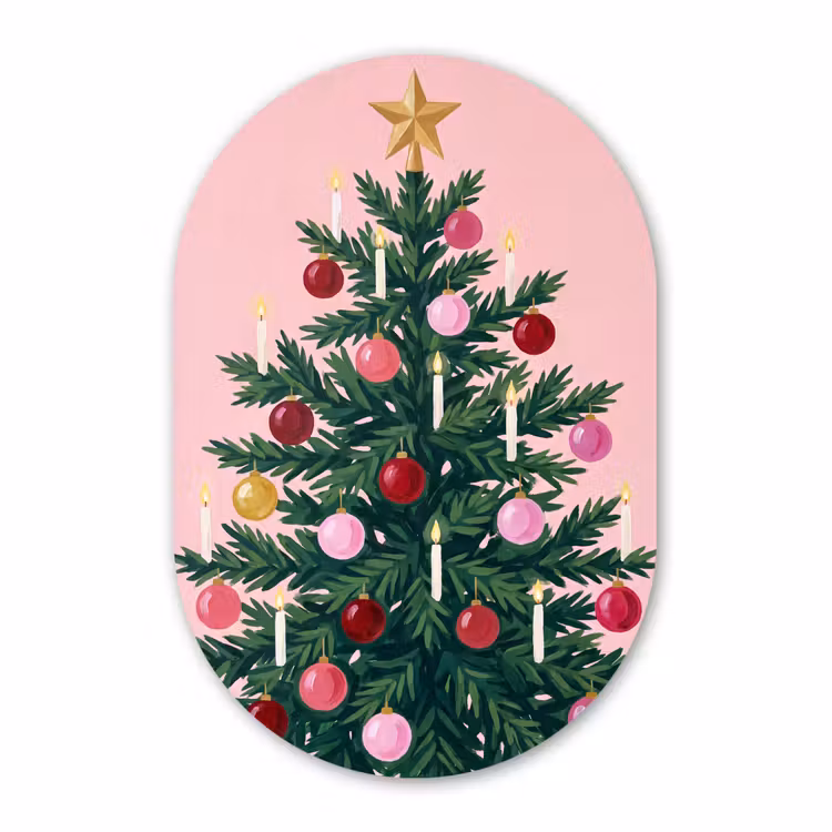 Forexbild Oval - Weihnachtsbaum – Weihnachten – Rosa — 1