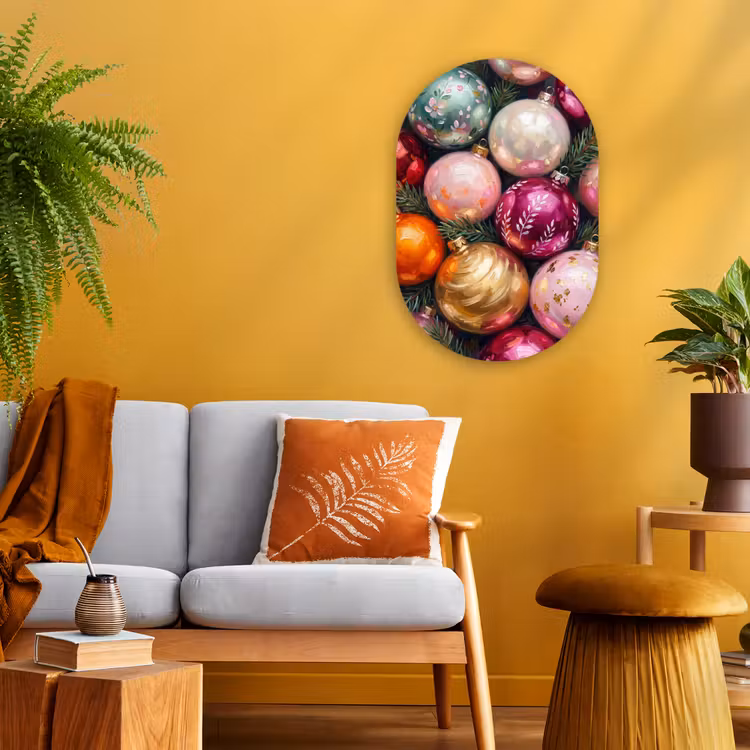 Forexbild Oval - Weihnachtskugeln – Bunt – Festlich — 2