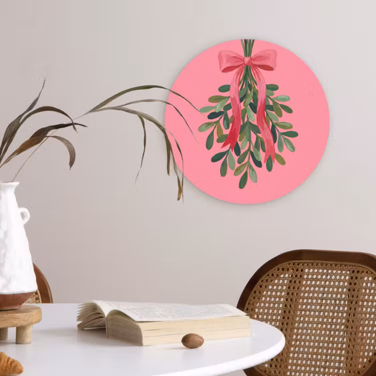 Glasbild Rund - Pflanze – Band – Rosa — 4