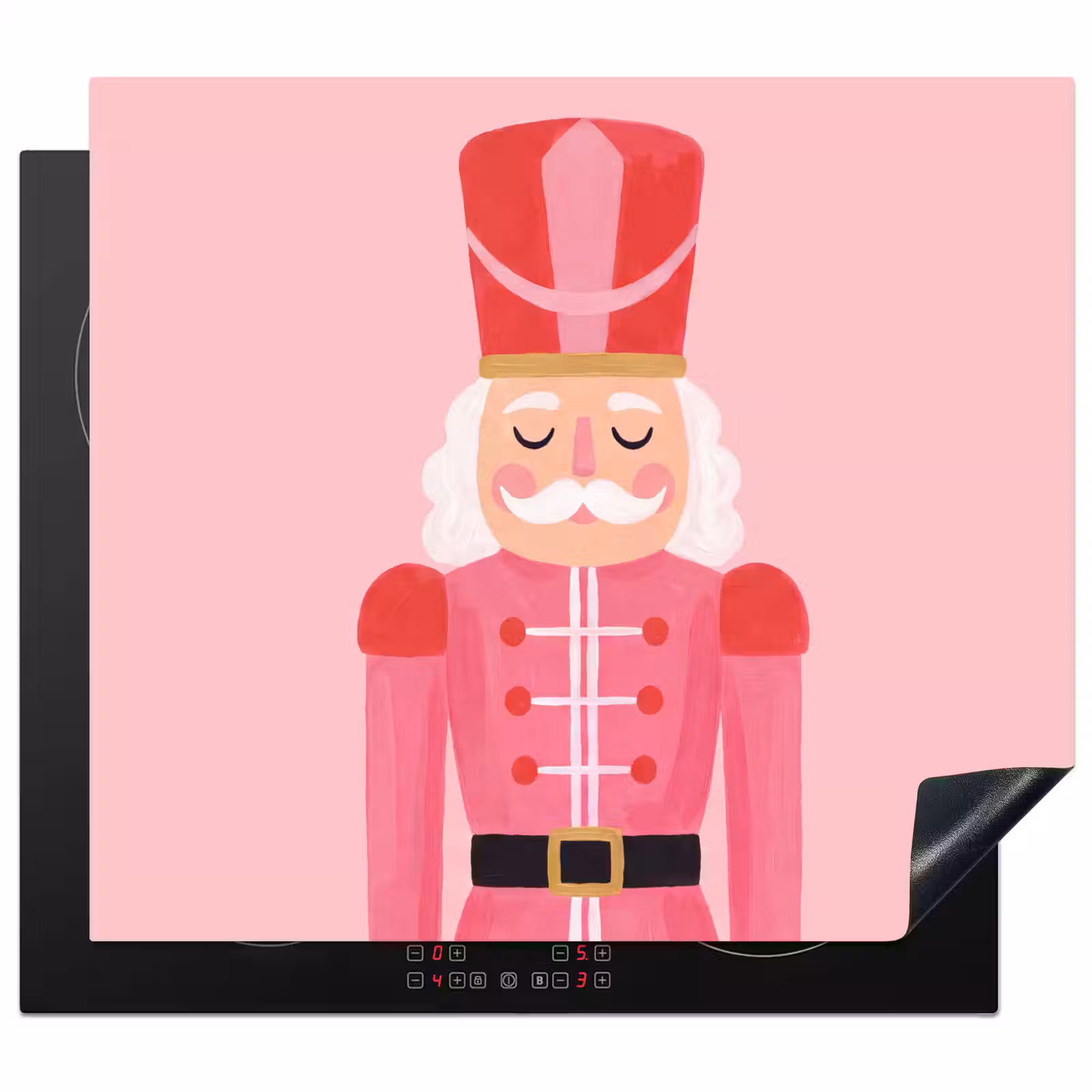 Herdabdeckplatte - Nussknacker – rosa Illustration — 1