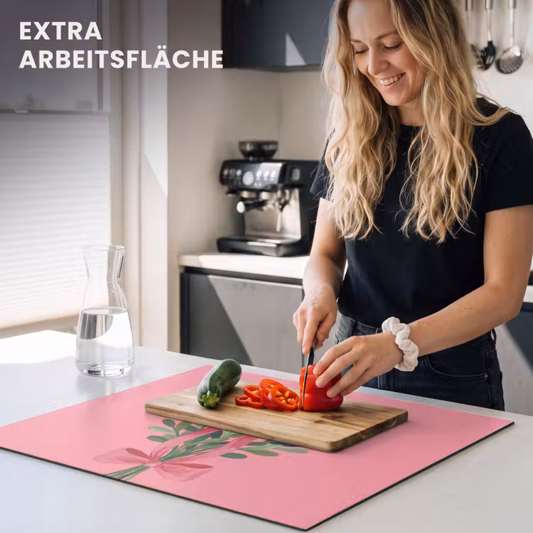 Herdabdeckplatte - Pflanze – Band – Rosa — 4