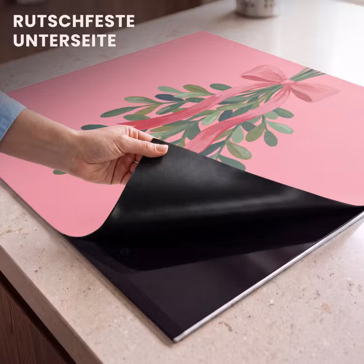 Herdabdeckplatte - Pflanze – Band – Rosa — 9