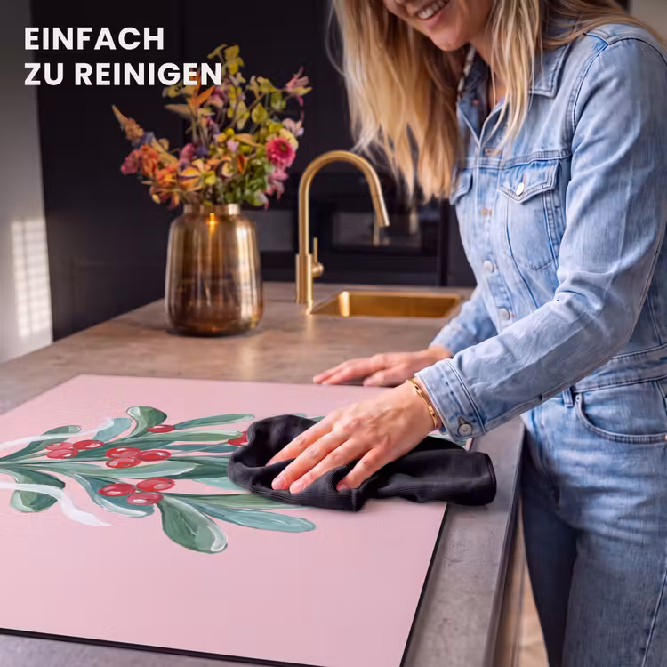 Herdabdeckplatte - Pflanze – Weihnachten – Rosa — 6
