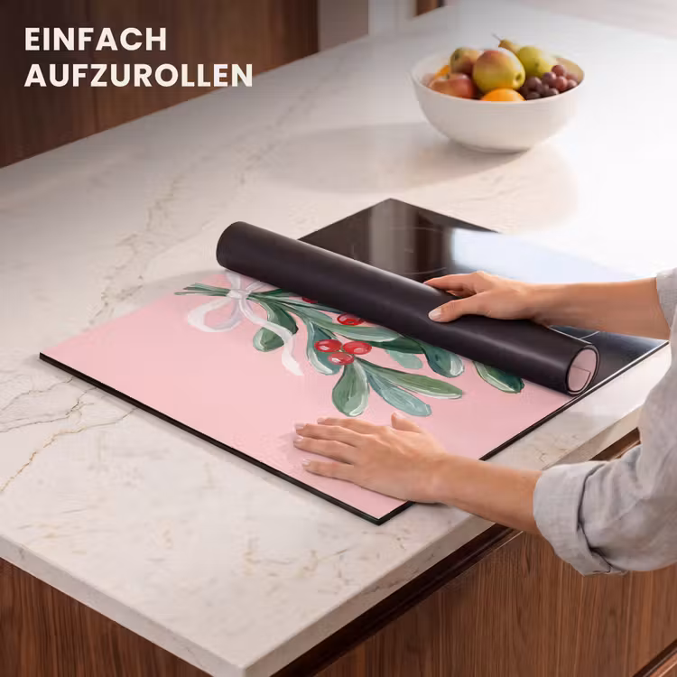 Herdabdeckplatte - Pflanze – Weihnachten – Rosa — 7