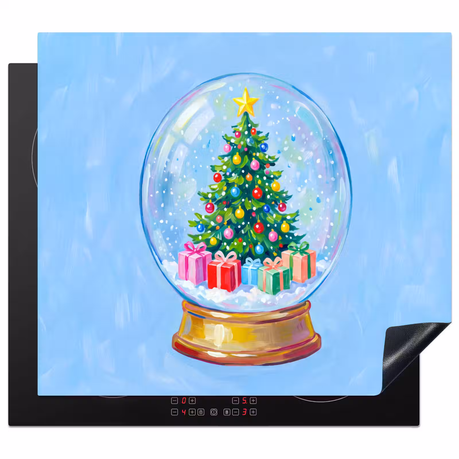 Herdabdeckplatte - Schneekugel – Weihnachten – Geschenke — 1
