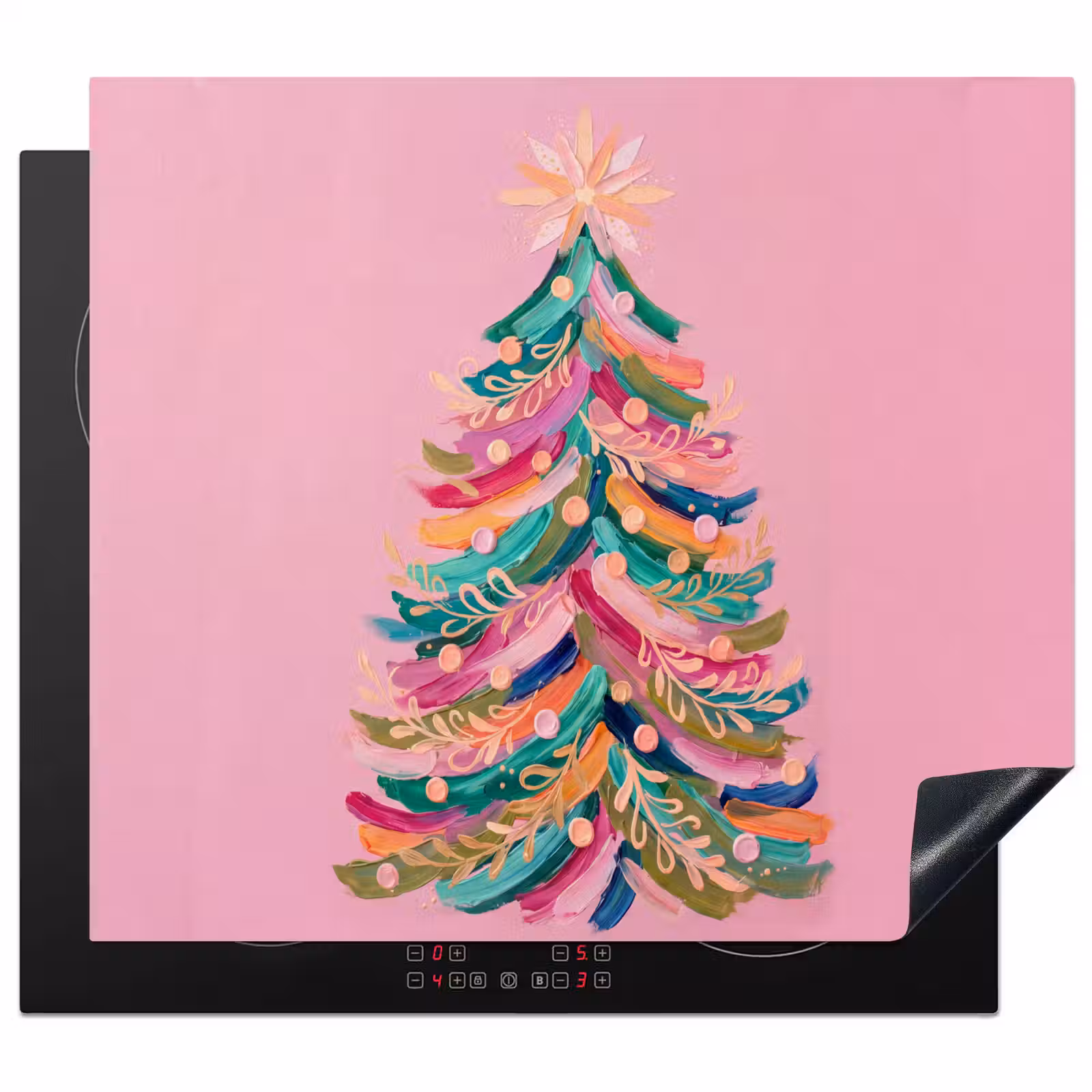 Herdabdeckplatte - Weihnachtsbaum – Abstrakt – Bunt — 1