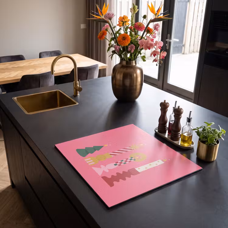 Herdabdeckplatte - Kerzen – Party – Rosa — 5