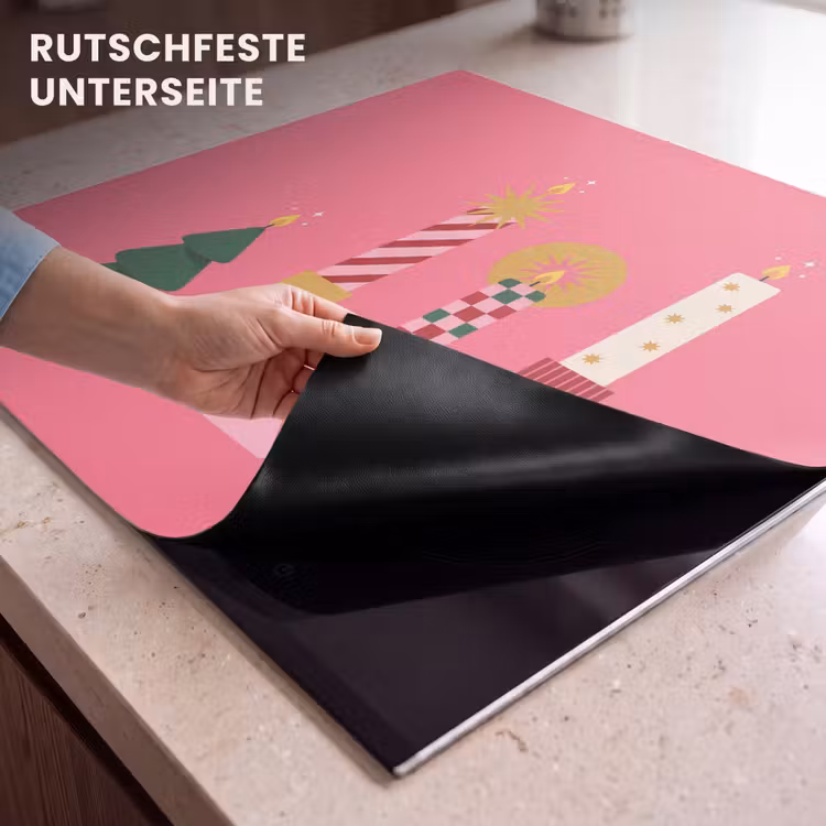 Herdabdeckplatte - Kerzen – Party – Rosa — 9