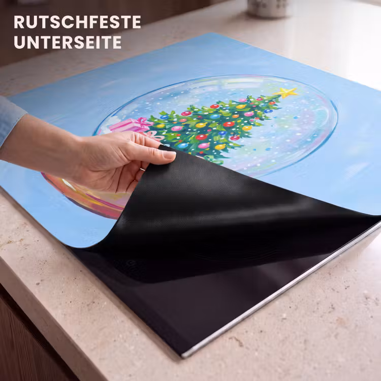 Herdabdeckplatte - Schneekugel – Weihnachten – Geschenke — 9