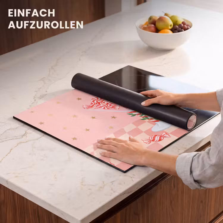 Herdabdeckplatte - Süßigkeiten – Glas – Rosa — 7