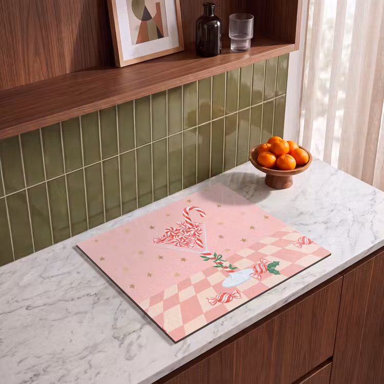 Herdabdeckplatte - Süßigkeiten – Glas – Rosa — 8