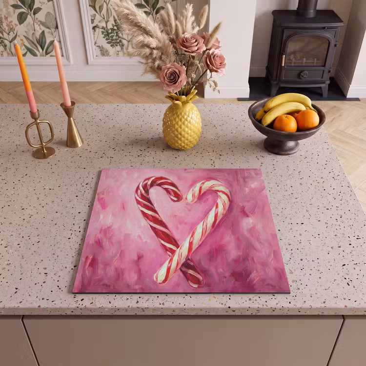 Herdabdeckplatte - Süßigkeiten – Herz – Rosa — 2