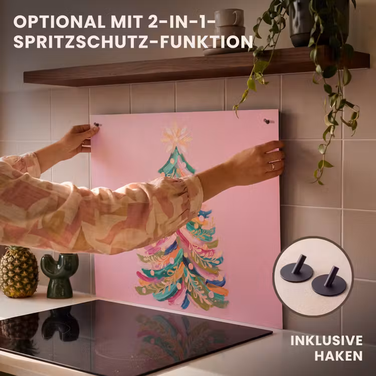 Herdabdeckplatte - Weihnachtsbaum – Abstrakt – Bunt — 10