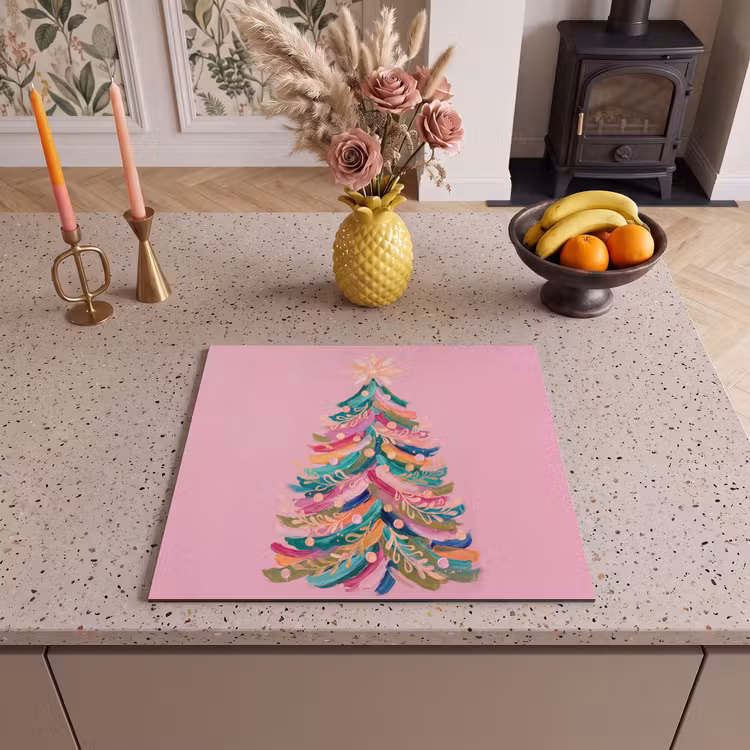 Herdabdeckplatte - Weihnachtsbaum – Abstrakt – Bunt — 2