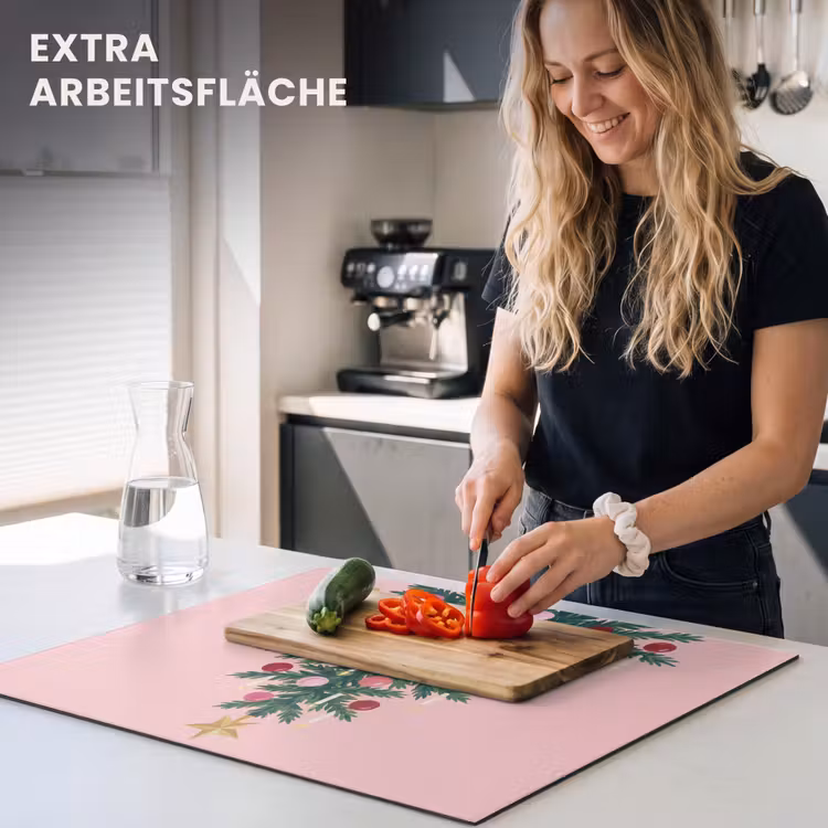 Herdabdeckplatte - Weihnachtsbaum – Weihnachten – Rosa — 4