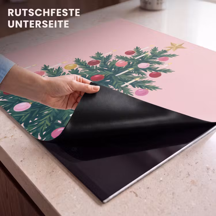 Herdabdeckplatte - Weihnachtsbaum – Weihnachten – Rosa — 9