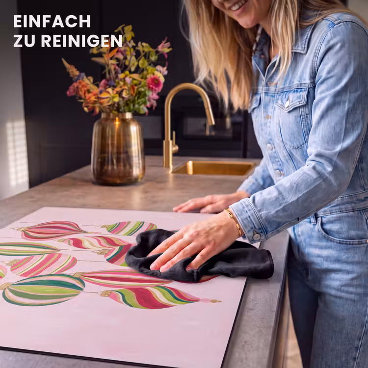 Herdabdeckplatte - Weihnachtsdekoration – Gestreift – Rosa — 6