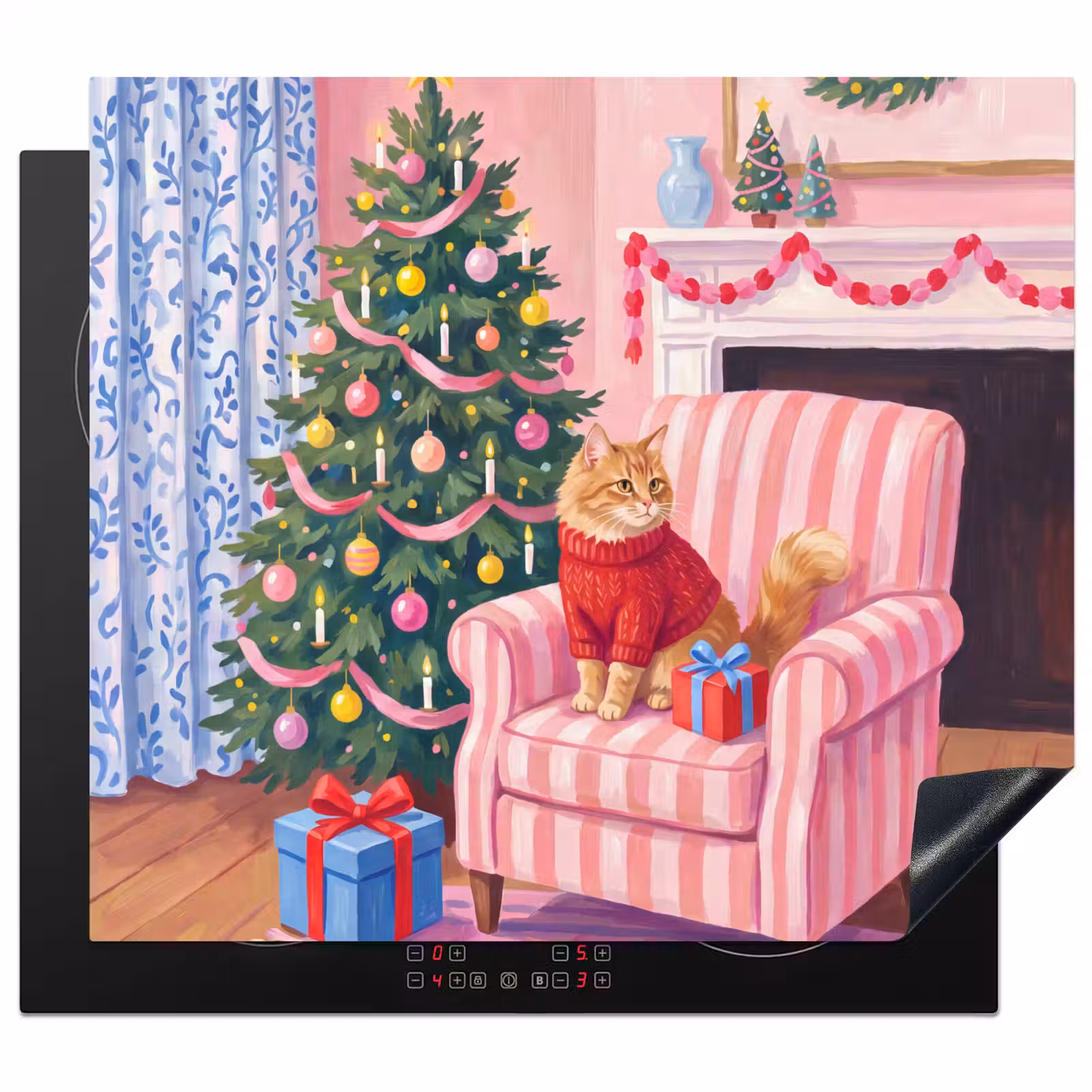 Herdabdeckplatte - Katze – Weihnachten – Inneneinrichtung — 1